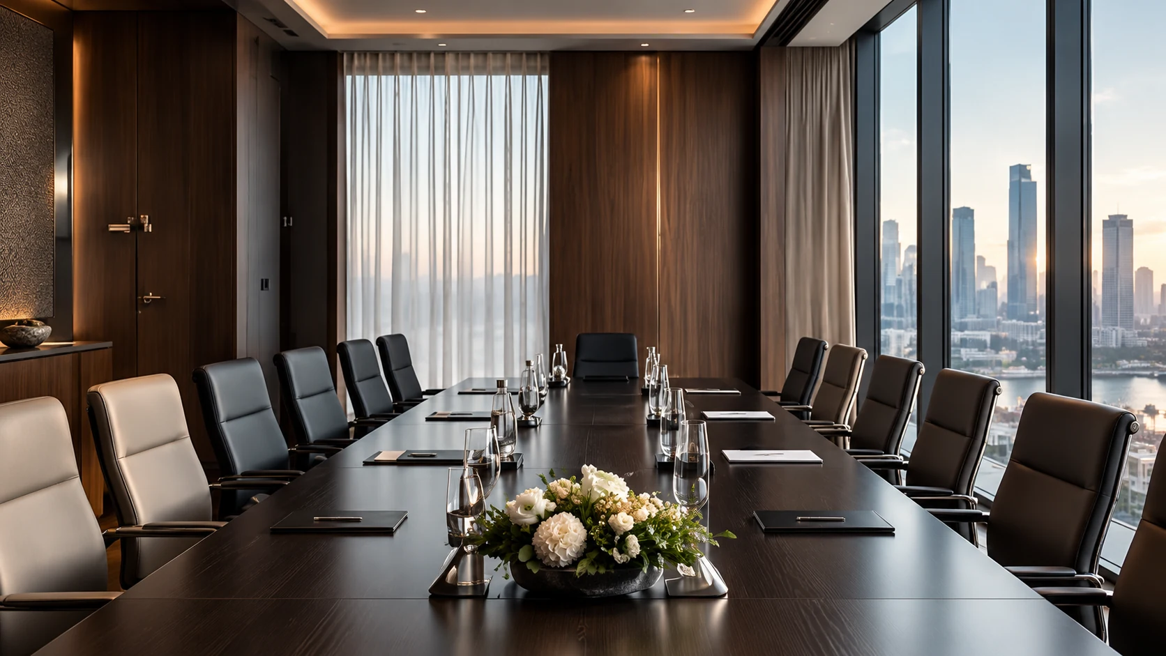 Modern executive boardroom